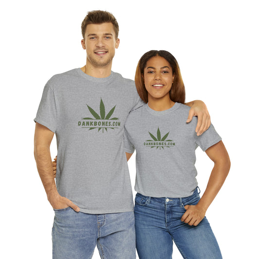 Dank Bones T-Shirt No. 11 (green print on grey) Cannabis Lifestyle Unisex T-Shirt - Embrace Your Passion in Style!
