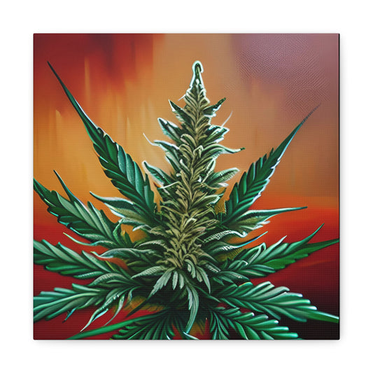 Cannabis Bud Wall Art No. 1 - Square 12" x 12" AI-Generated Vibrant 420 Wall Hanging Artwork - Elevate & Decorate Your Space!
